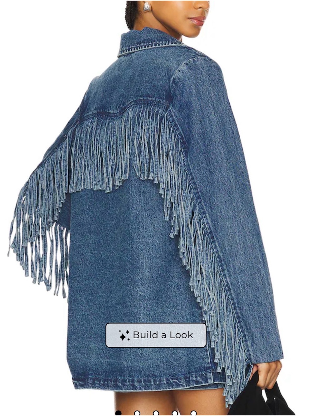 Show Me Your Mumu Blue Denim Jacket with Label Detail